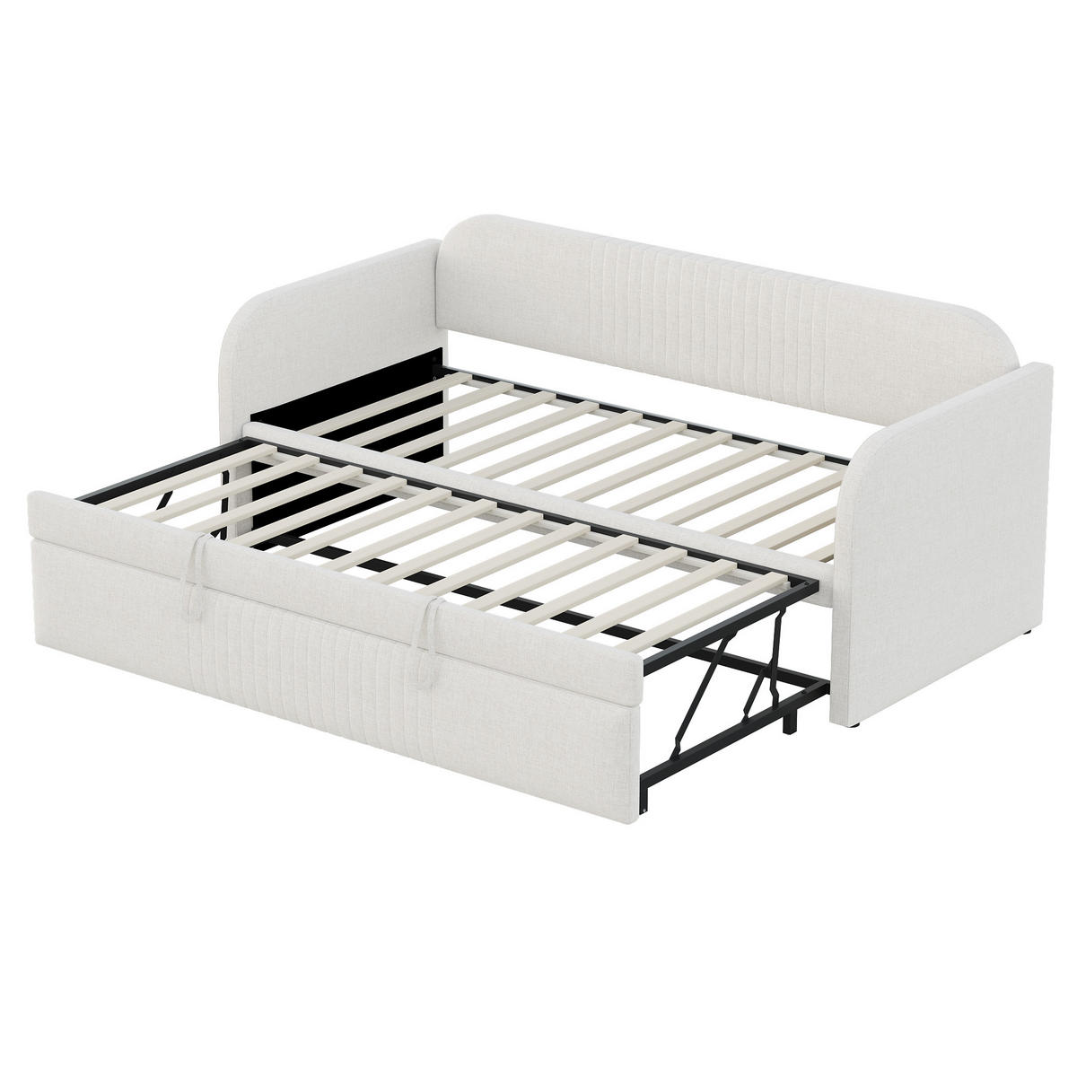 SCHLAFSOFA Multifunktional mit Lattenrost Beige 90/190 cm - Beige, Leder (200.5/86/99cm) - OKWISH