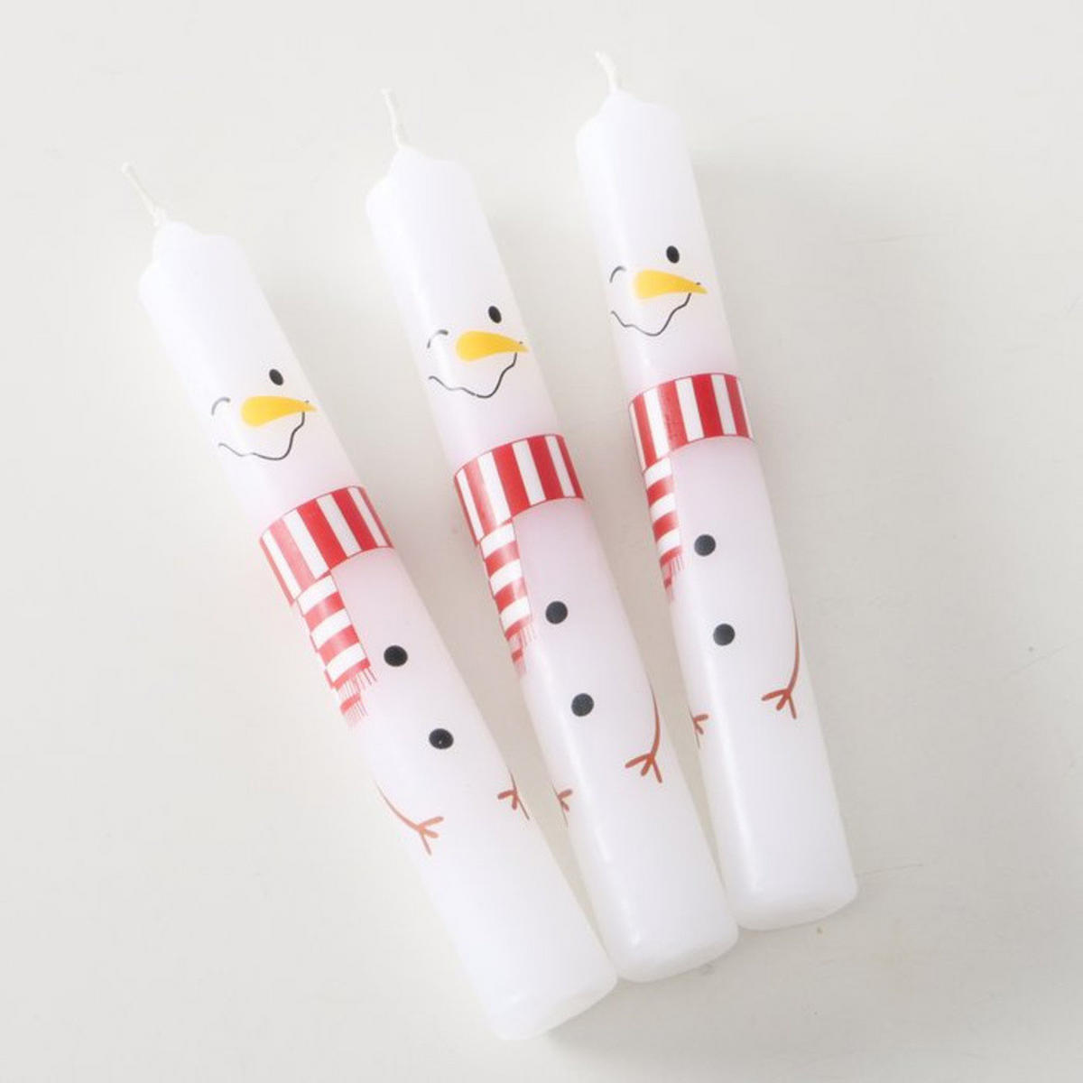 TISCHKERZEN Weihnachtsmotiv 16 cm 3er-Set - Weiß, Paraffin (22.1/16/22.1cm) - Boltze Home