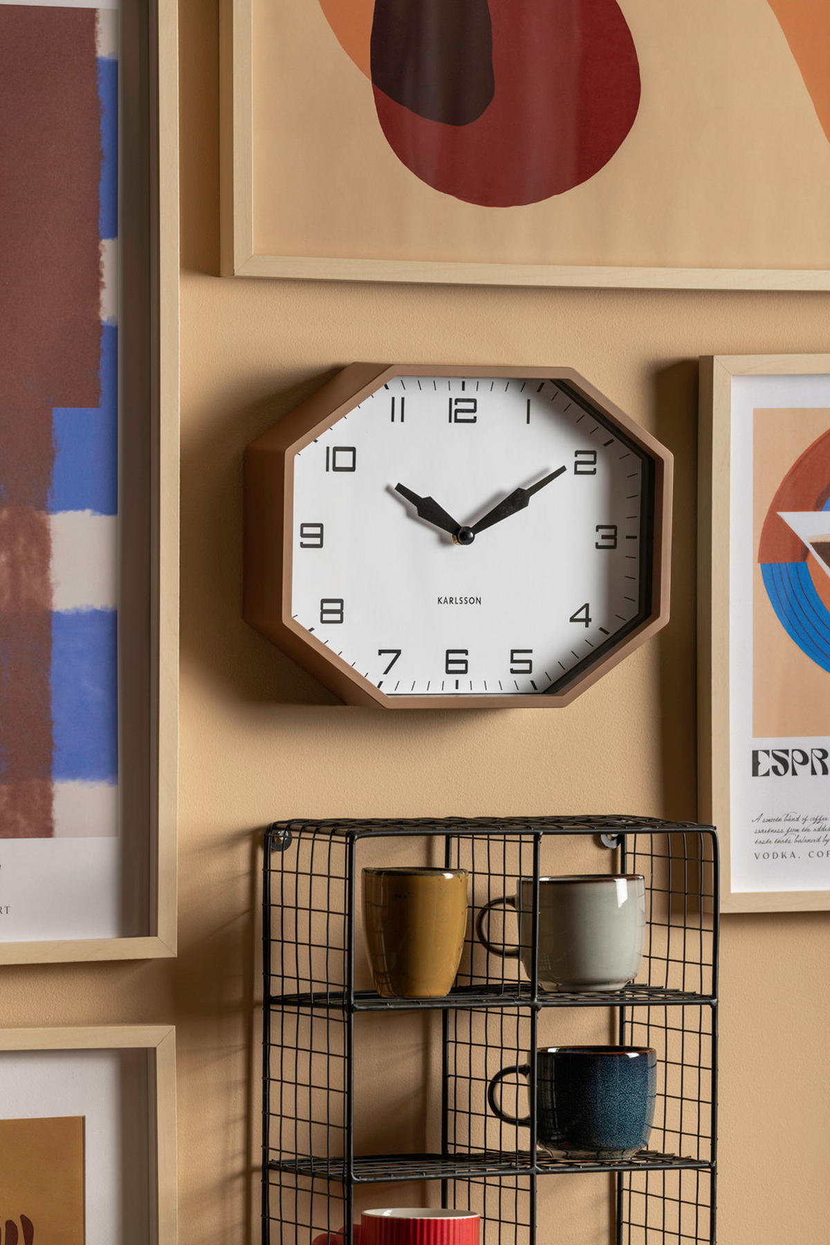 WECKER Modern Factory Octagon Braun 32/32/26 cm - Braun, Kunststoff (32/26/32cm) - Karlsson