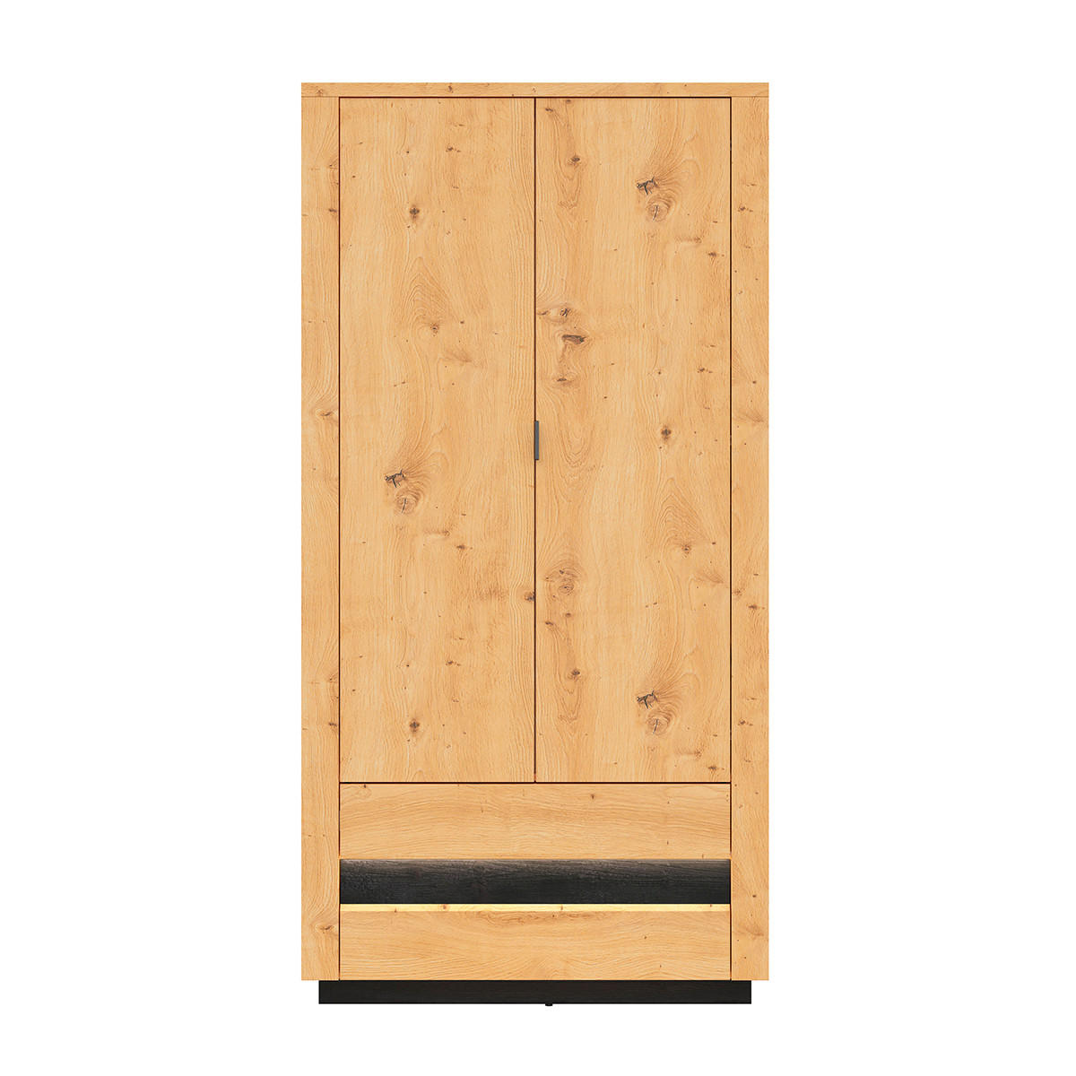 ORMAR 2 vrata Glenn Drvo i crno - crna, drvni materijal (100/199/56cm) - Petits-meubles