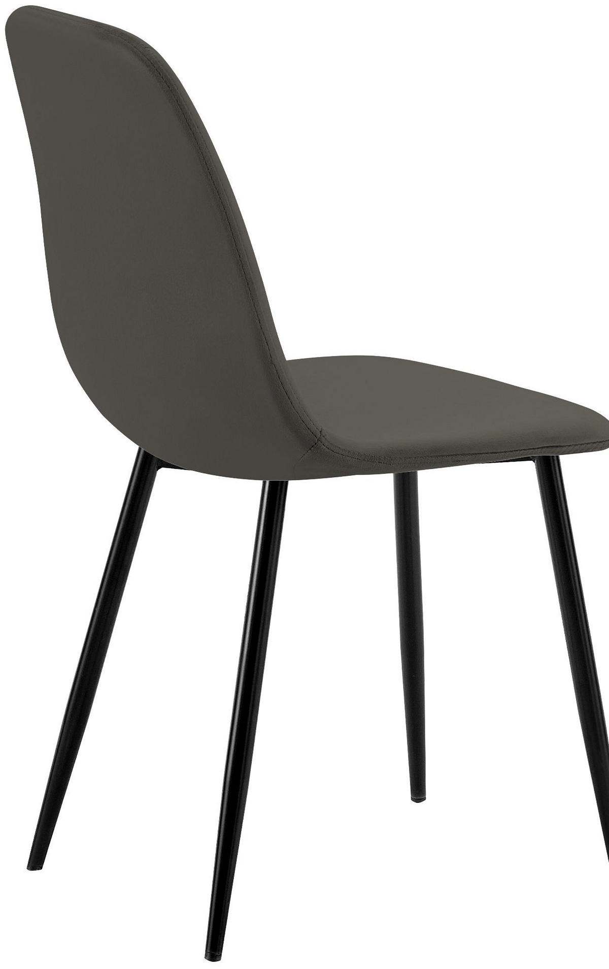 STUHL 4 Samt Anthrazit - Anthrazit/Schwarz, Textil/Metall (45/88/54cm) - CLP