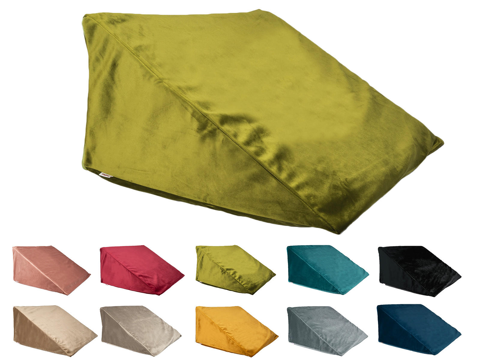 KEILKISSENHÜLLE Samt&Sonders mai-grün 62/49/30 cm - Olivgrün/Grün, Textil (49/62cm) - beties Heimtextil