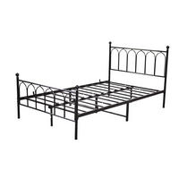 EINZELBETT 90/200 cm Schwarz Bettgestell aus Metall - Schwarz, Metall (90/200cm) - OKWISH