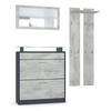 GARDEROBE Loret Front in Beton Oxid Optik - Hellgrau, Holzwerkstoff (180/200/23cm) - Vladon
