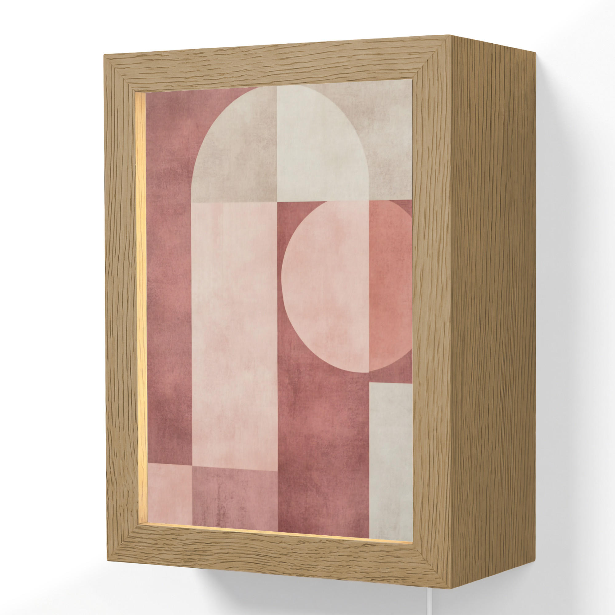 OnlyWow NÁSTĚNNÁ LAMPA Postavy - Abstraktní - Růžová 15x20 cm