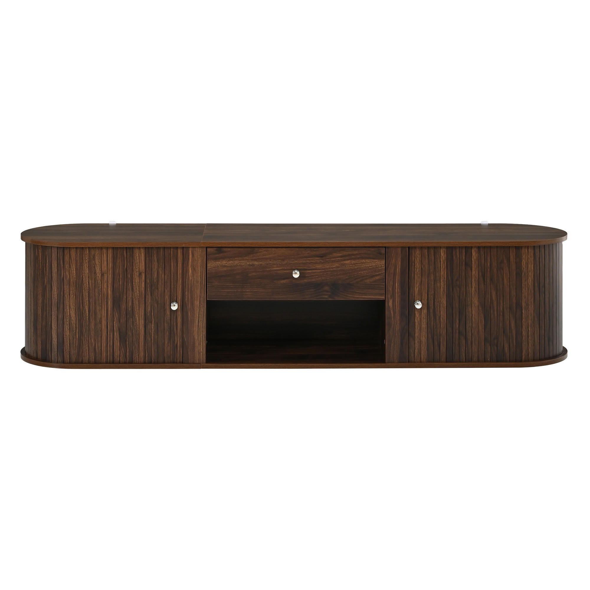 TV-SCHRANK 180/40/40 cm Walnuss mit 1 Schublade und 2 Rolltüren - Nussbaumfarben, Holzwerkstoff (180/40/40cm) - Oxeza