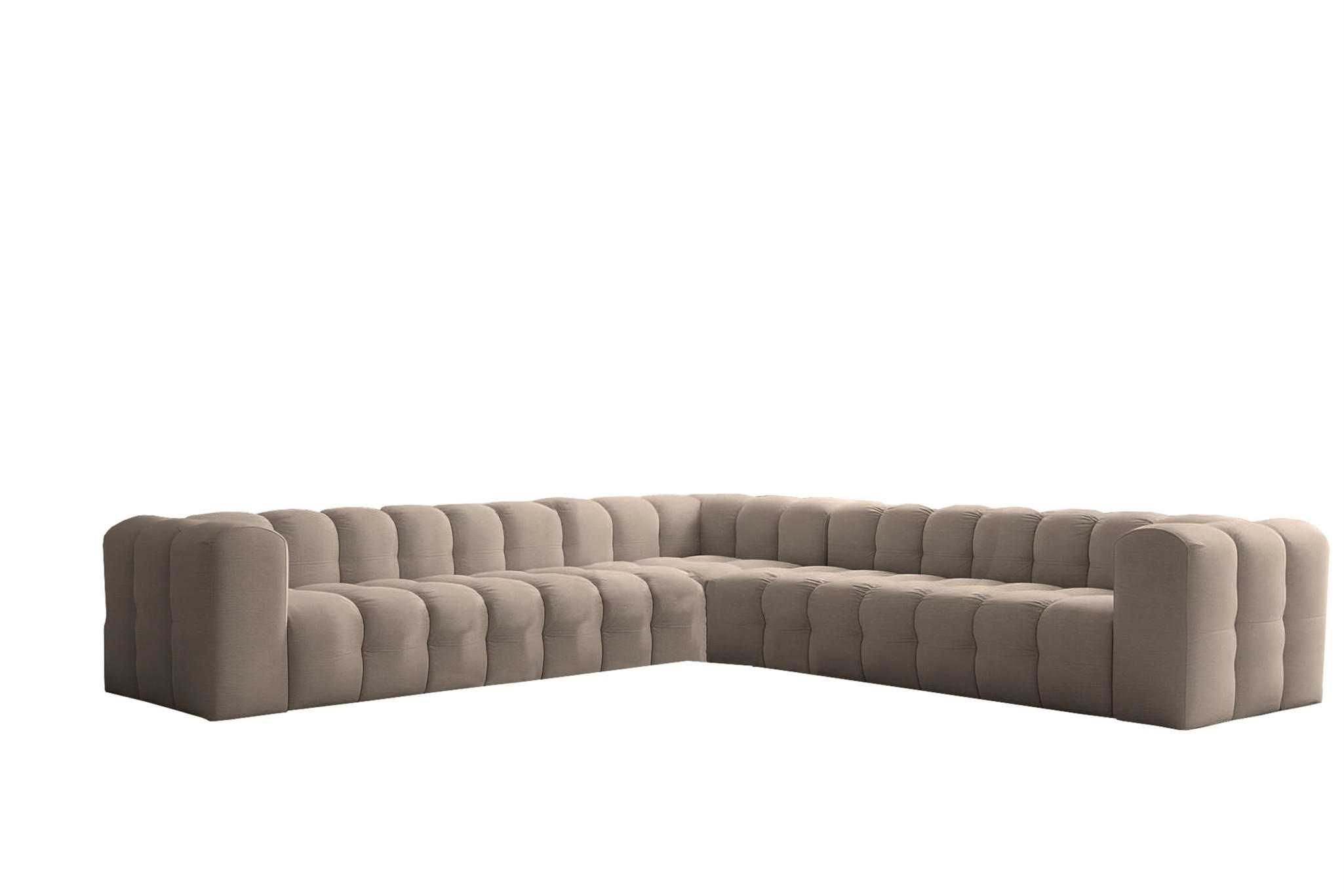 ECKSOFA Solvie Xl In Tiffani - Taupe, Holzwerkstoff/Textil (330/330cm) - Fun Möbel