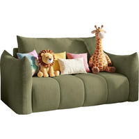 SCHLAFSOFA Lilo mit Bettkasten, Hellgrün Cordstoff 120/86/101 cm - Schwarz/Hellgrün, Kunststoff/Textil (120/86/101cm) - WFL GROUP