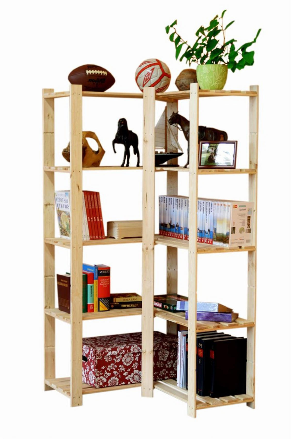 ECKREGAL PINEPEAK 170x85x38cm 5 Fachboden 1,2cm dickes Kiefernholz Natur - Naturfarben, Holz (85/170/38cm) - PROREGAL