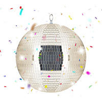 DISCO - béžová, textil/sklo (30/30/30cm) - Relaxdays