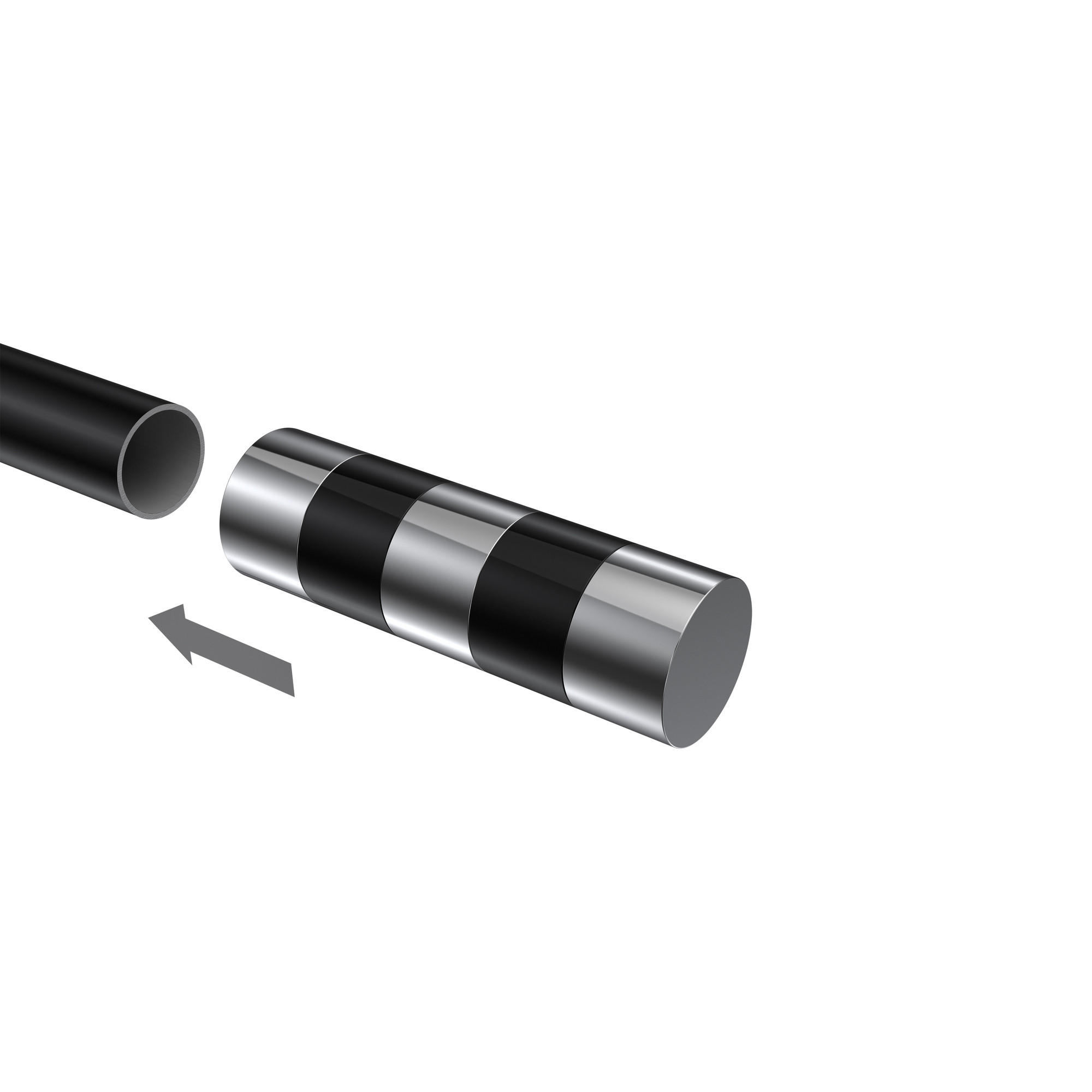 ENDSTÜCKE FÜR GARDINENSTANGEN 20 mm Ø, Mavell Chrom/Schwarz, Packung 2 Stück - Chromfarben/Schwarz, Metall (8.2/2.6/2.6cm) - INTERDECO