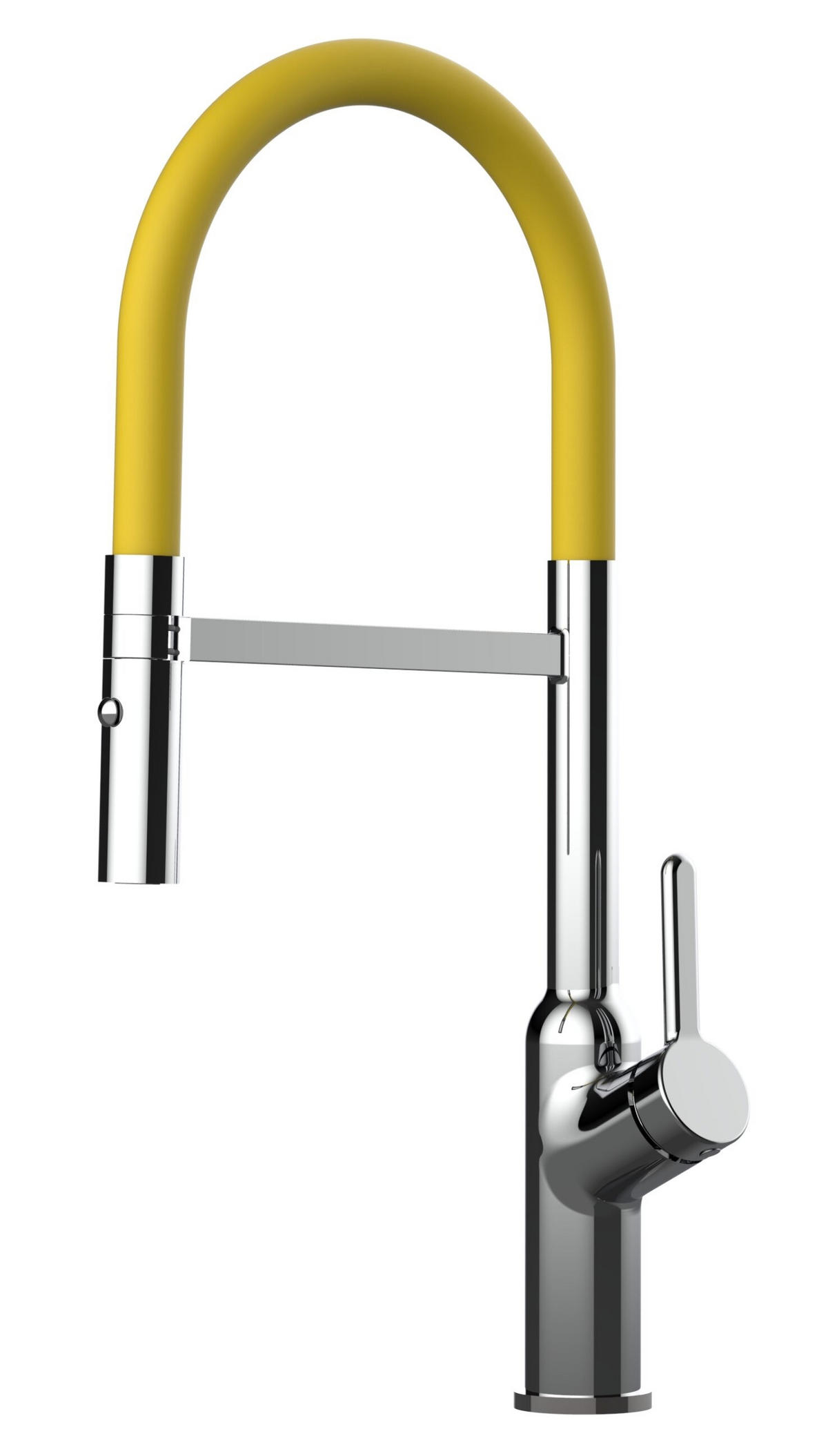 KÜCHENARMATUR, Verchromt und Gelb, 2-Strahl-Brause - Chromfarben, Metall (23/46.5/23cm) - VIZIO