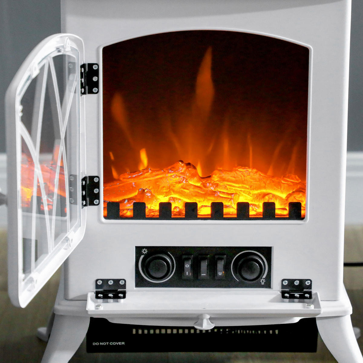 ELEKTROKAMIN DE-17053 1000/2000 W LED-Flamme Weiß - Weiß, Kunststoff (45/54/28.5cm) - ComfortXL