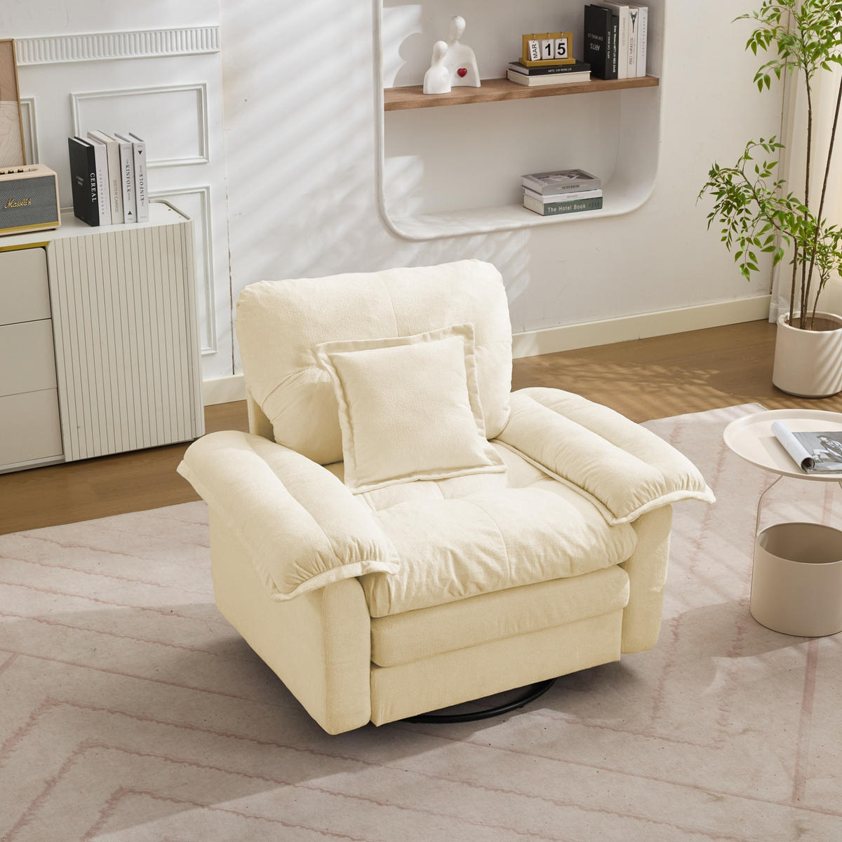 SOFASET 2-tlg. Tiefsitz mit Kissen Beige - Beige, Kunststoff (91.4/87.6/213.4cm) - Meubliv