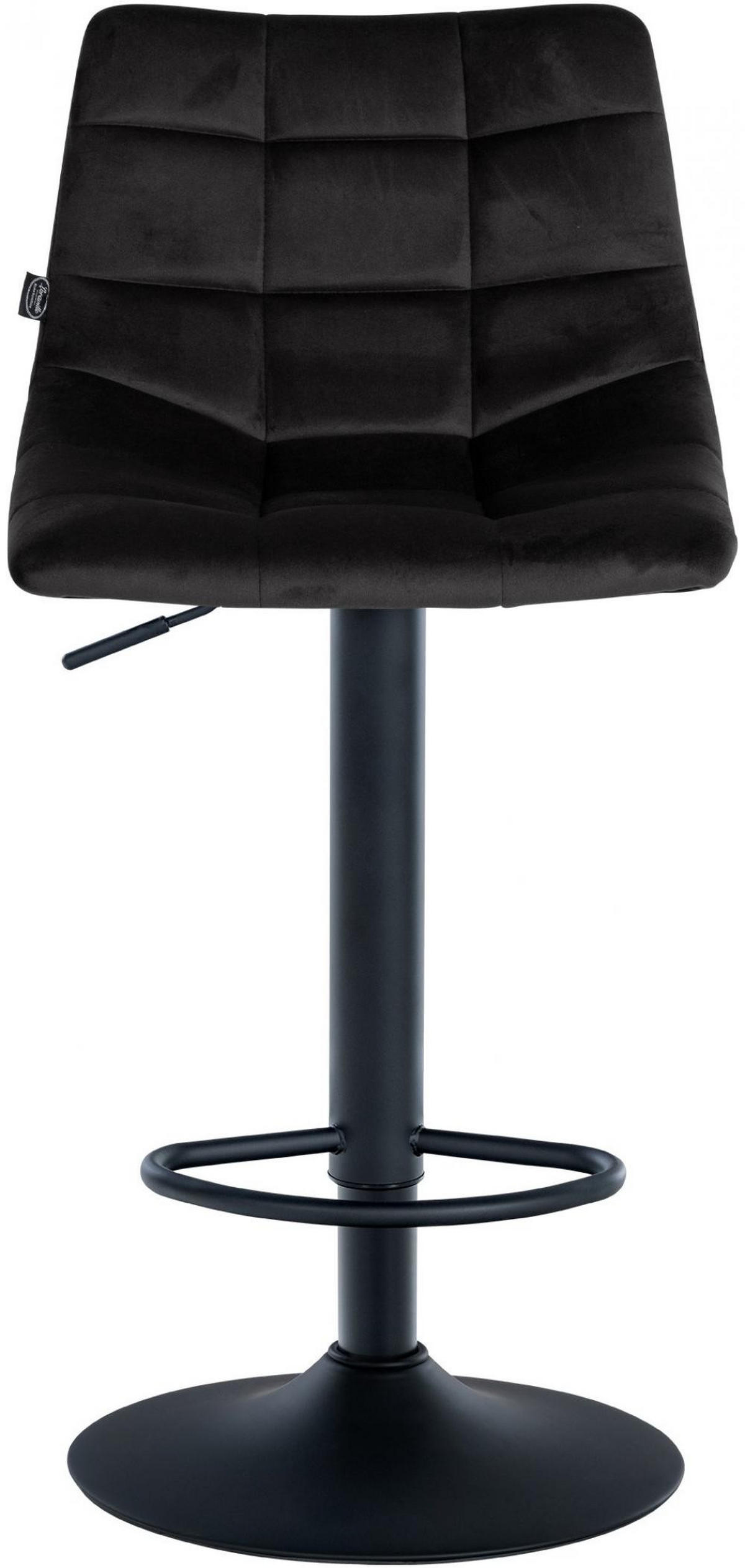 BARHOCKER 2er Set Samt schwarz - Schwarz, Textil/Metall (43/87/46.5cm) - CLP