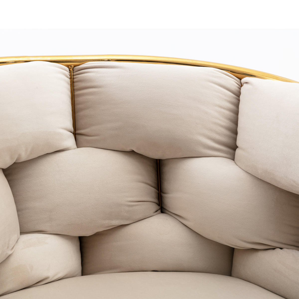 ARMLEHNSTUHL Samt mit Gold-Metallgestell, DE-42349, Beige - Beige, Metall (58/75/59cm) - ComfortXL