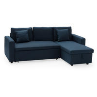 ECKSOFA CLARK Blau 3 Plätze - Blau, Textil (225/146cm) - Happy Garden