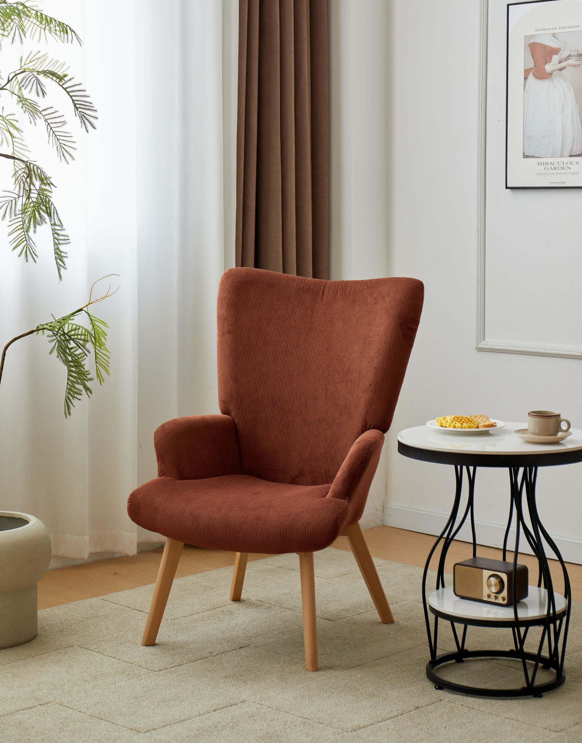 SESSEL Kord Terracotta - Rot, Textil (64/100/74cm) - Nordlys