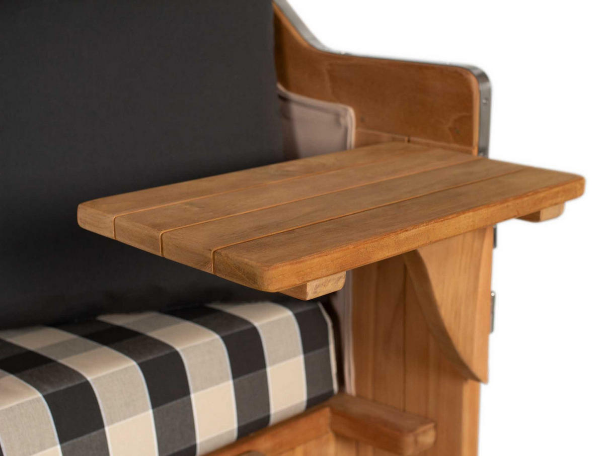 STRANDKORB XXL Düne Grande Teak Banana - Braun/Grau, Metall (142/170/95cm) - Mr. Deko