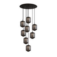 GALERIELEUCHTE Velo 8-flammig Rauch Ø 25cm - Anthrazit/Schwarz, Glas (25/25/27cm) - s.luce