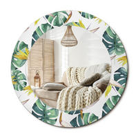 SPIEGEL Rund Ø 50 cm mit Aufdruck - Multicolor, Glas (50/50/0.4cm) - Wallfluent