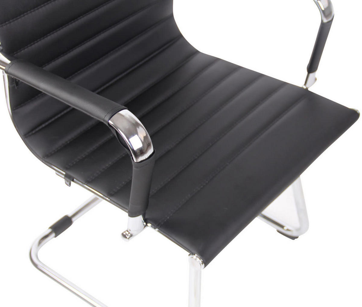 SCHWINGSTUHL Lederlook schwarz - Chromfarben/Schwarz, Textil/Metall (57/96/60cm) - CLP