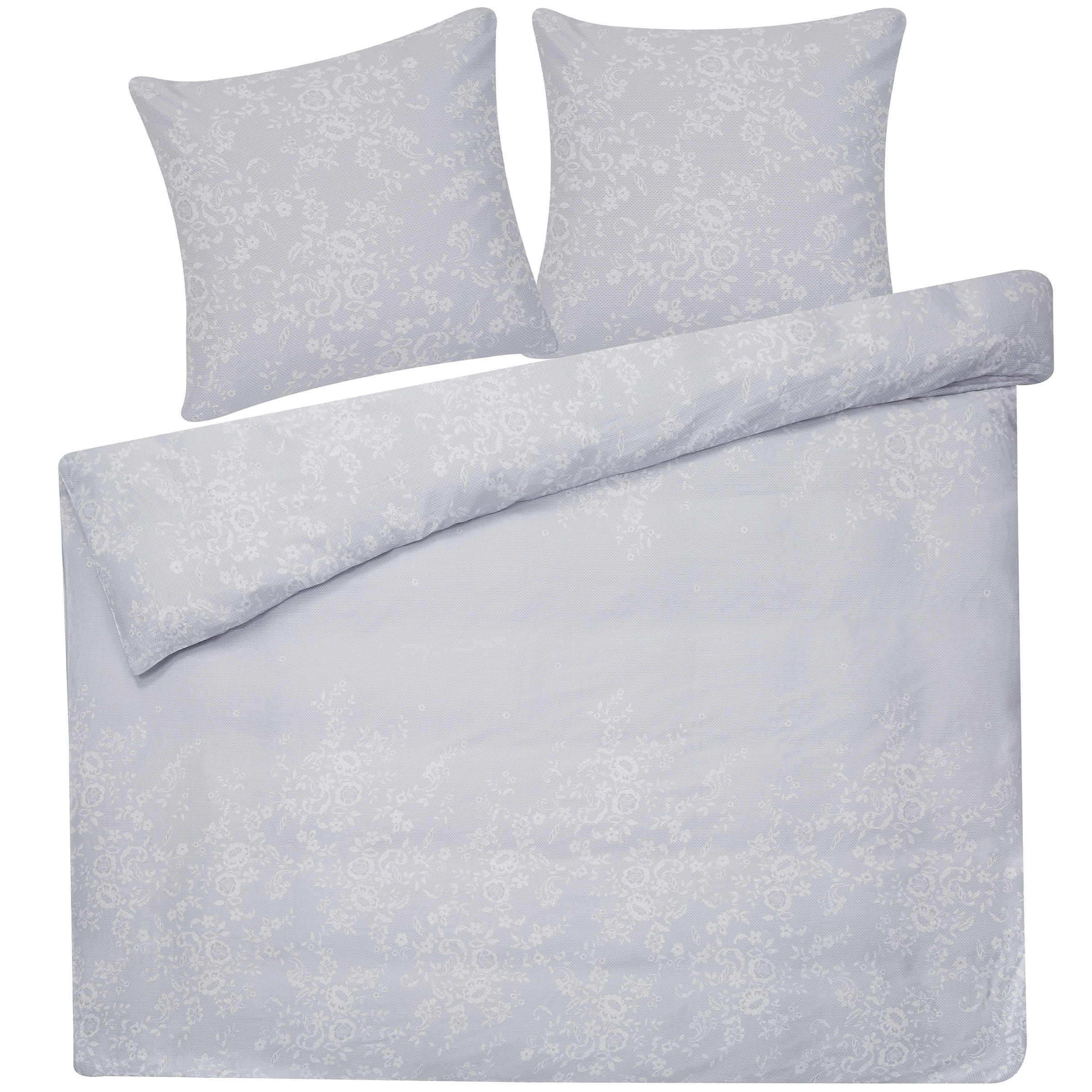 BETTWÄSCHE SET Morningside 220x240 cm - Grau, Textil (220/240cm) - Beliani