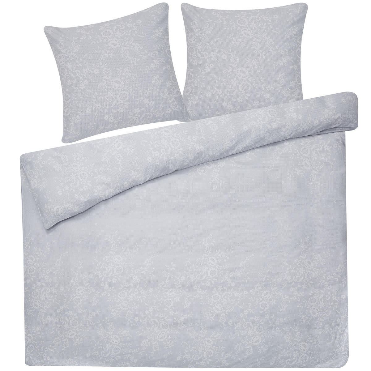 BETTWÄSCHE SET Morningside 200x220 cm - Grau, Textil (200/220cm) - Beliani