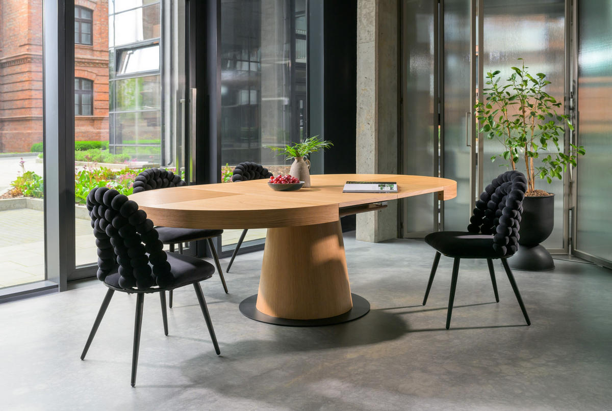 ESSTISCH BASALT Ausziehbar 120 - 220 / 120 x 76 cm - Eichefarben, Holz (120/120/76cm) - MASSENO
