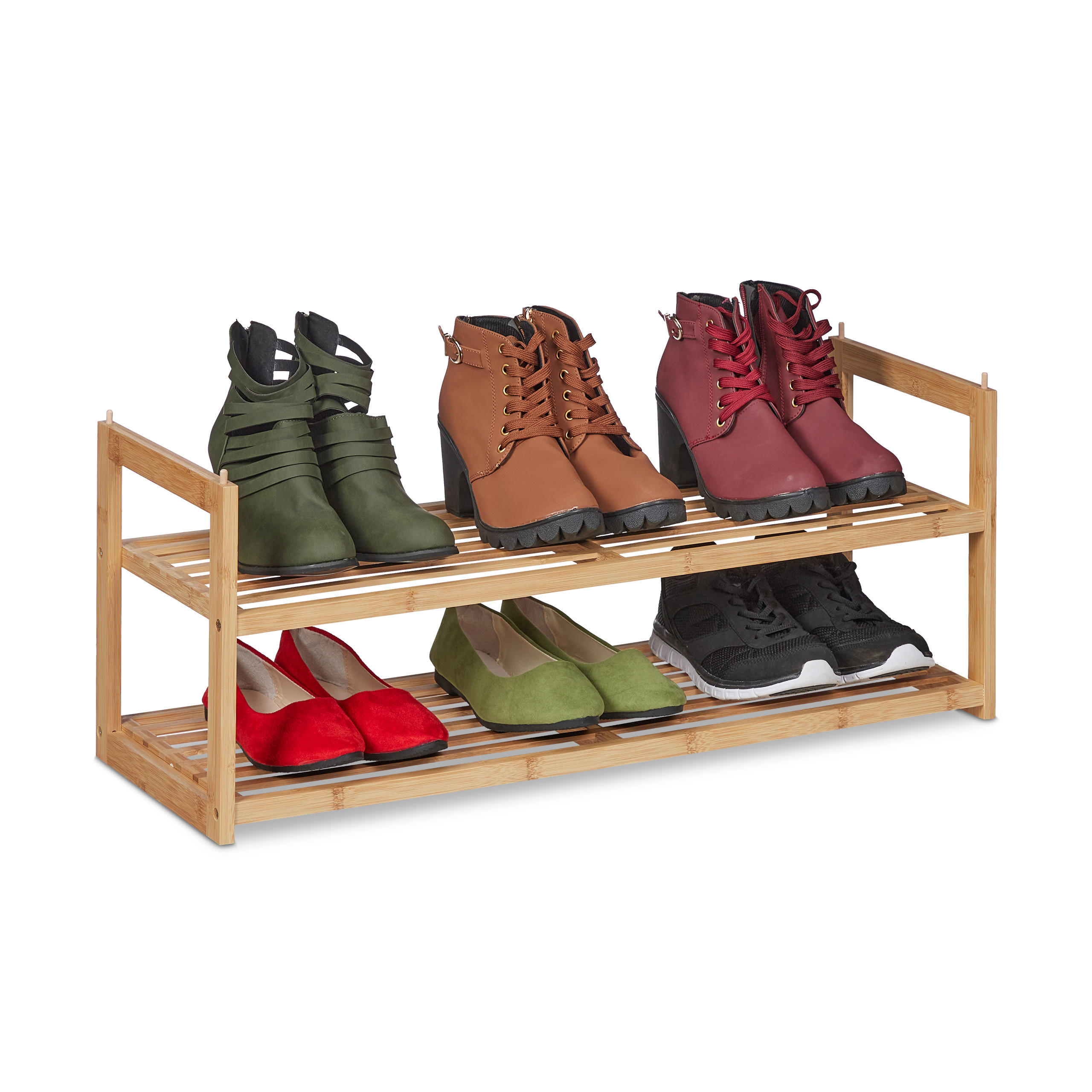 SCHUHREGAL - Hellbraun, Holz (72.5/29.5/27cm) - Relaxdays