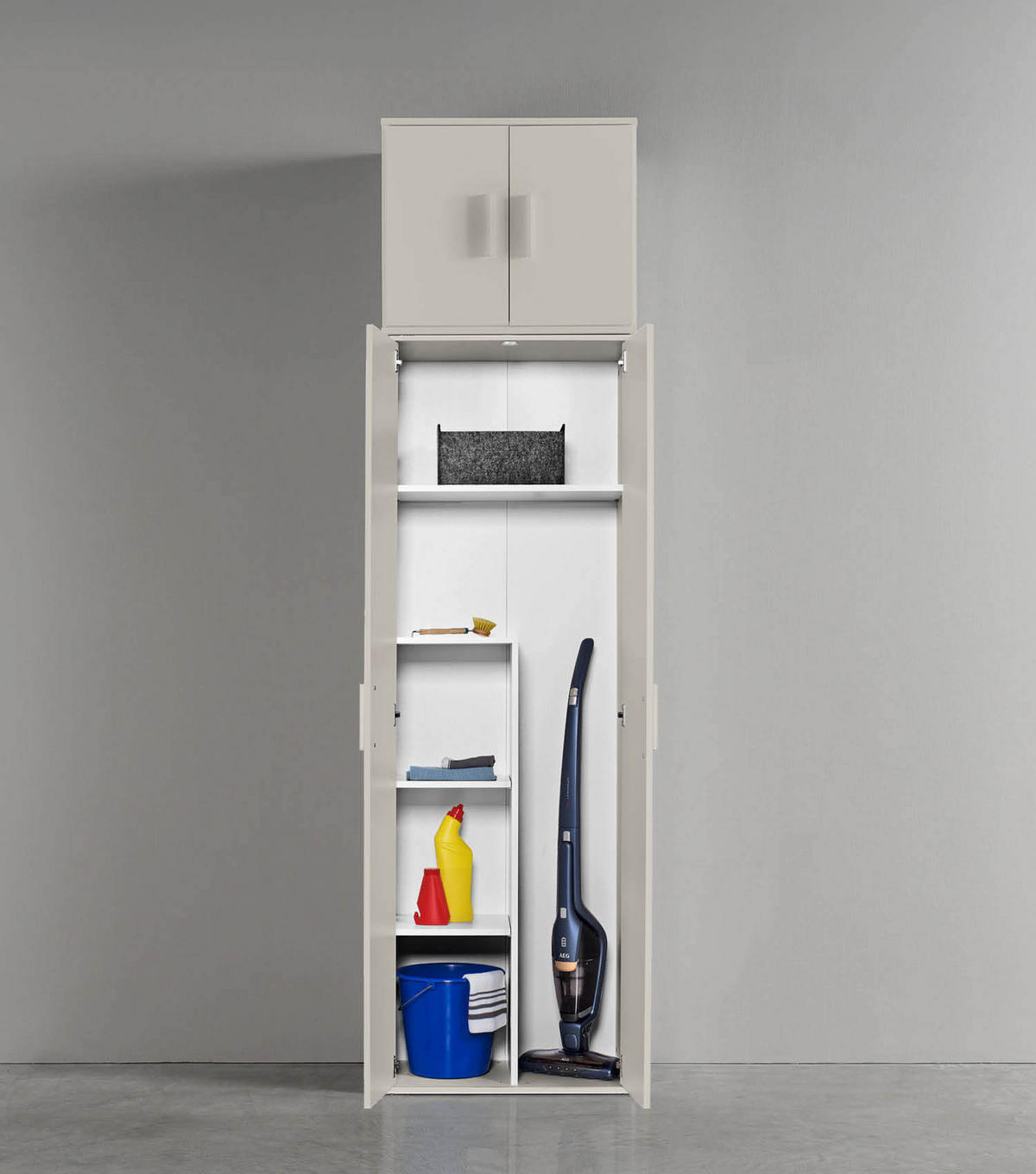 MEHRZWECKSCHRANK Der Extralange - Beige, Holzwerkstoff (60/230/34cm) - Mokebo