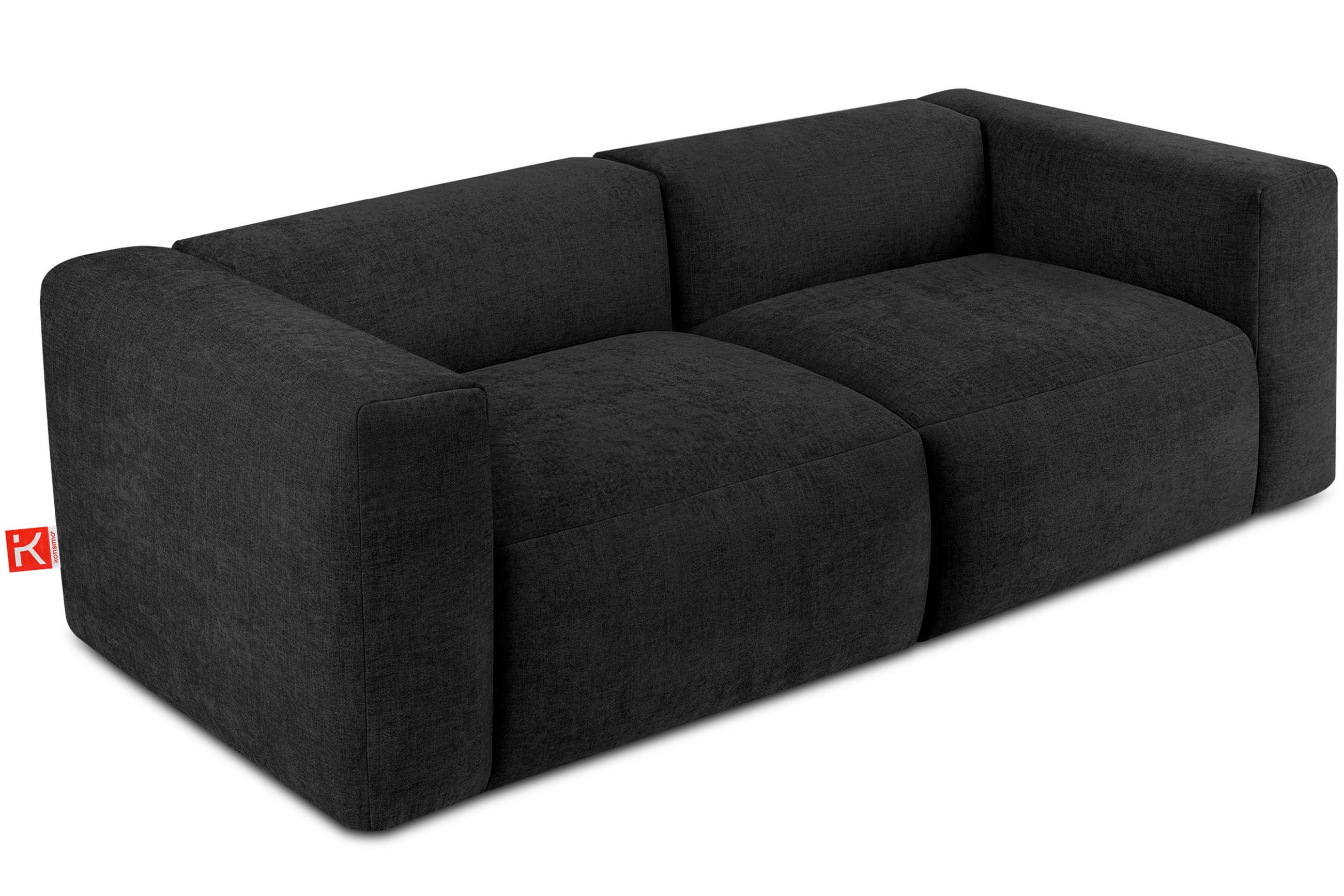 2,5-SITZER-MODULSOFA BUFFO mit extrem weicher und bequemer Sitzfläche, Gewebestoff, graphit - Graphitfarben, Textil (250/73/96cm) - KONSIMO®