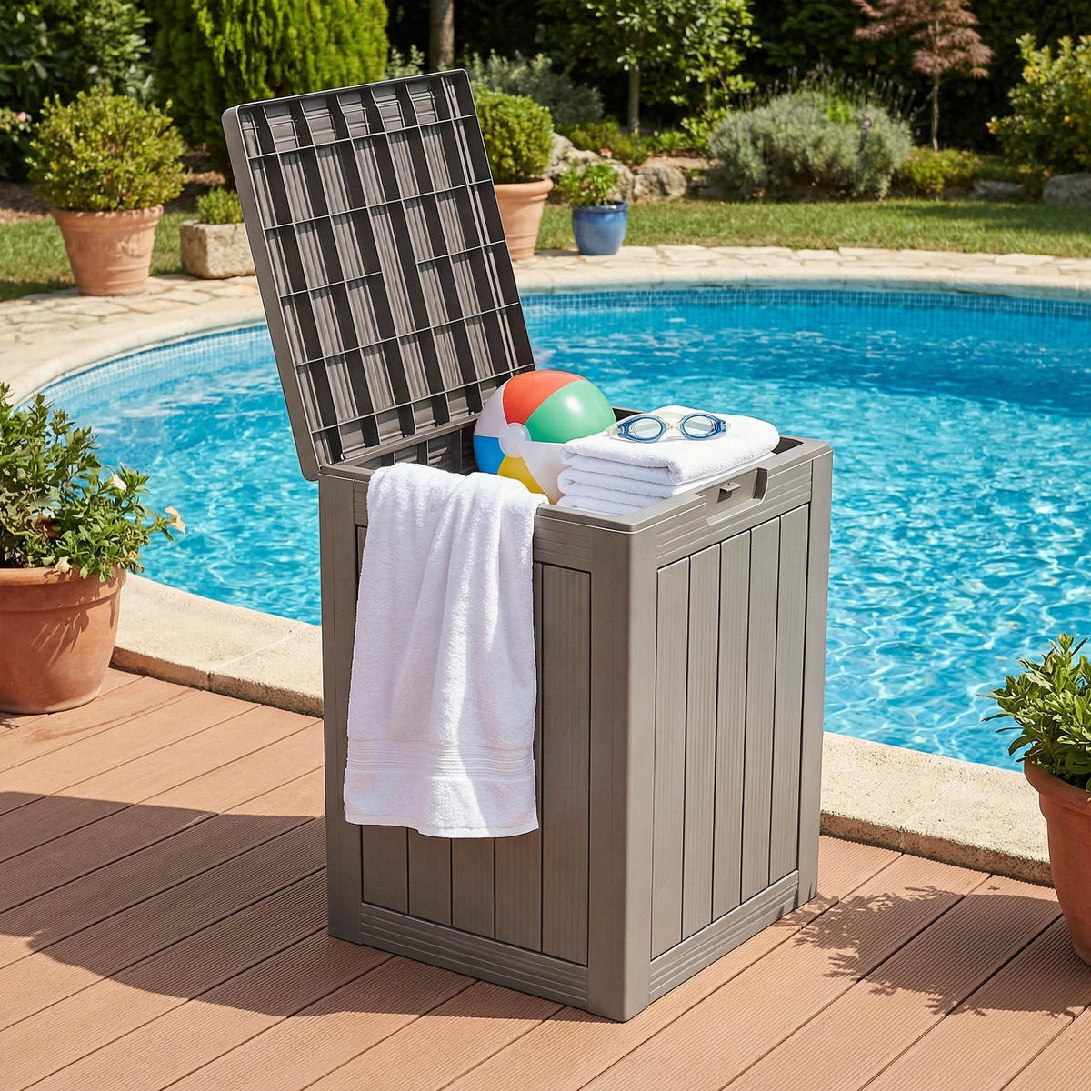 GARTENBOX 113L Grau - Grau, Kunststoff (46/58.5/43cm) - Akord
