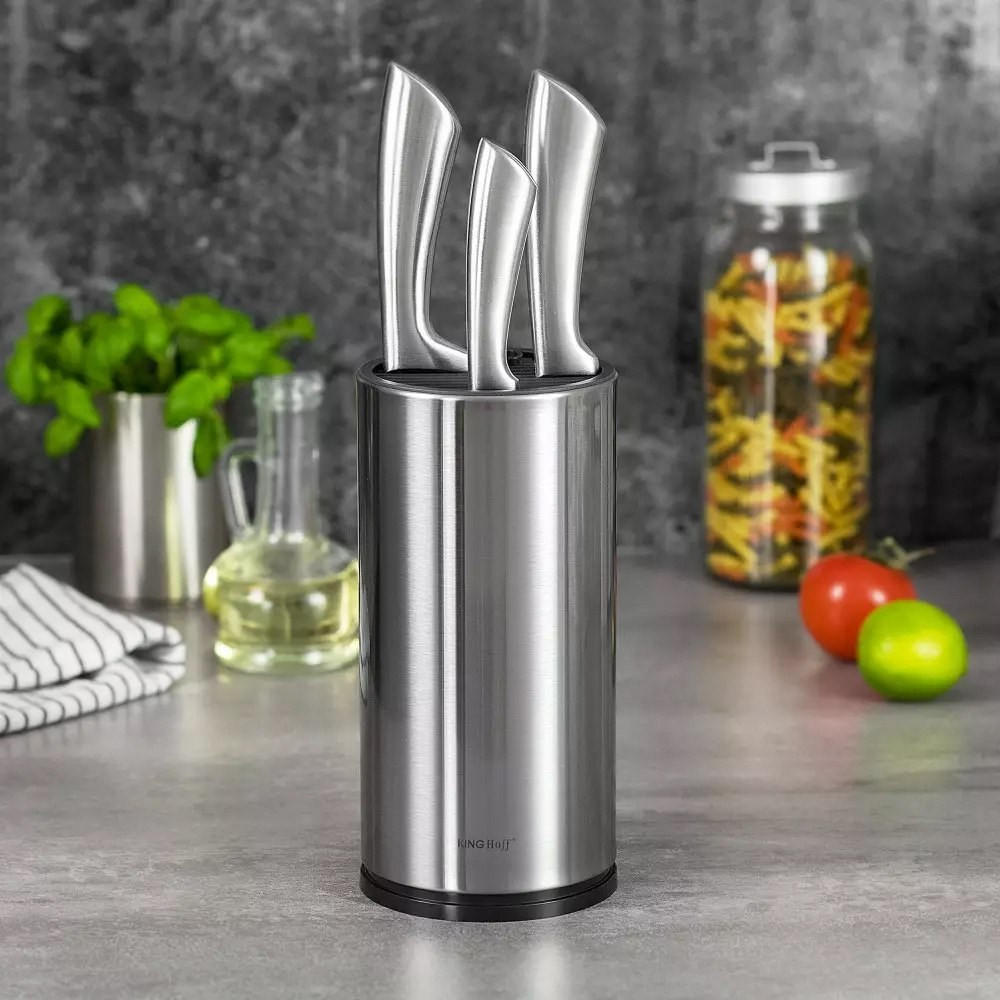Thumbnail - Kinghoff  Küchenmesserständerblock, Silber, Metall, 11.7x23.5x23.5 cm, Kochen, Küchenmesser, Messerblöcke