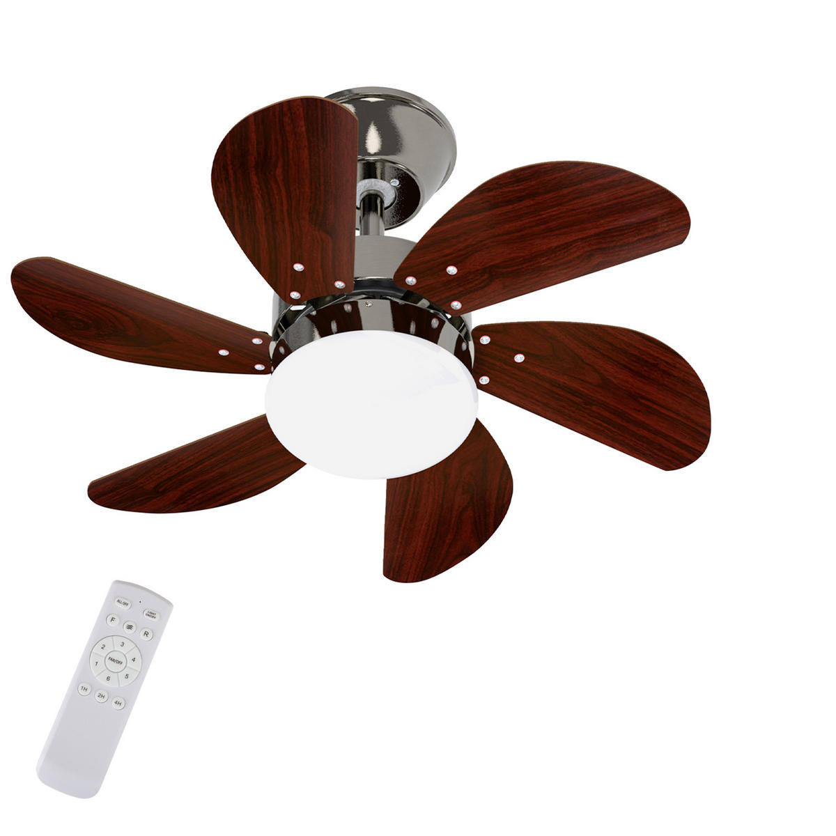 DECKENVENTILATOR Emmendingen II 75/75/43cm - Silberfarben, Metall (75/75/43cm) - Nettlife