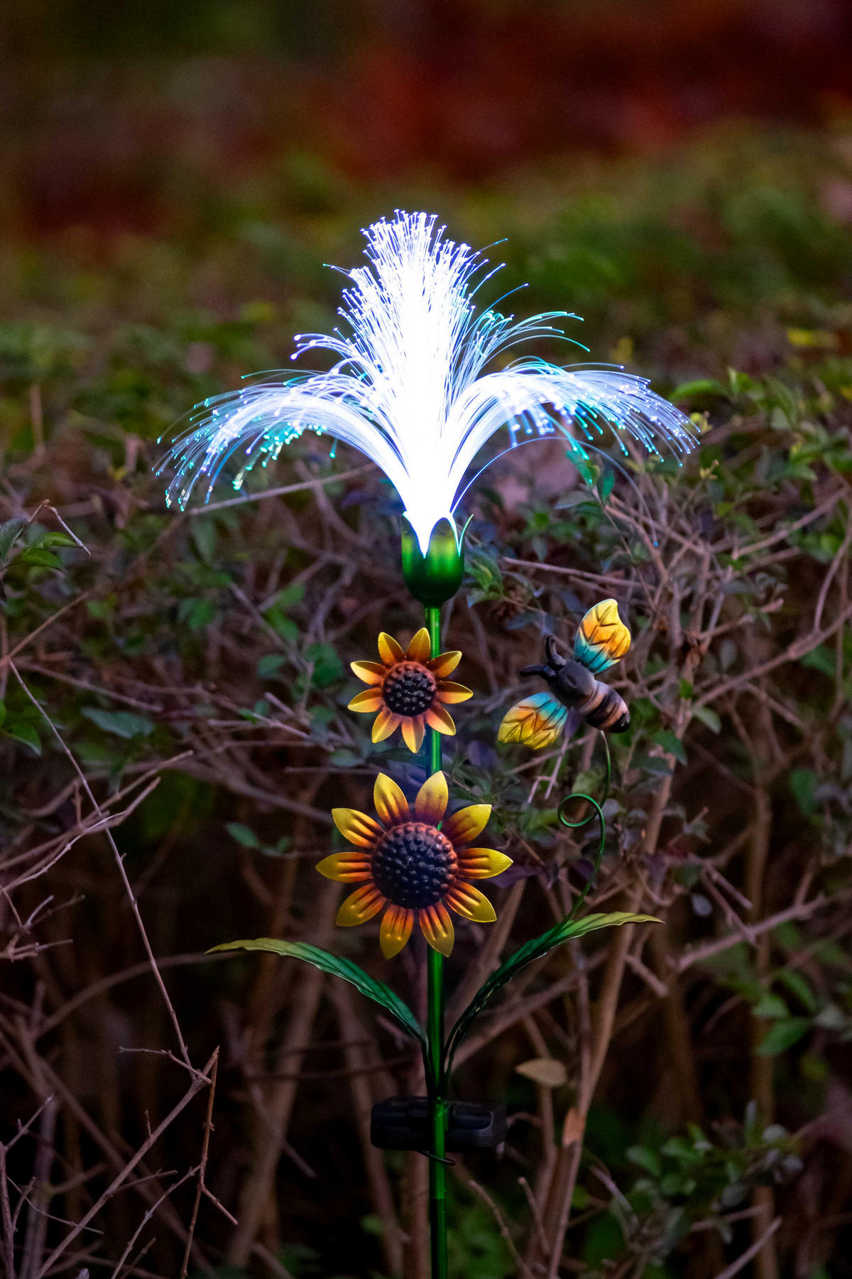 LED-SOLAR-GARTENSTECKER - mit Fiber-Beleuchtung und Dämmerungssensor für stilvolle Garten-Dekoration, 2er-Set - Weiß, Kunststoff (5/28/93cm) - Northpoint