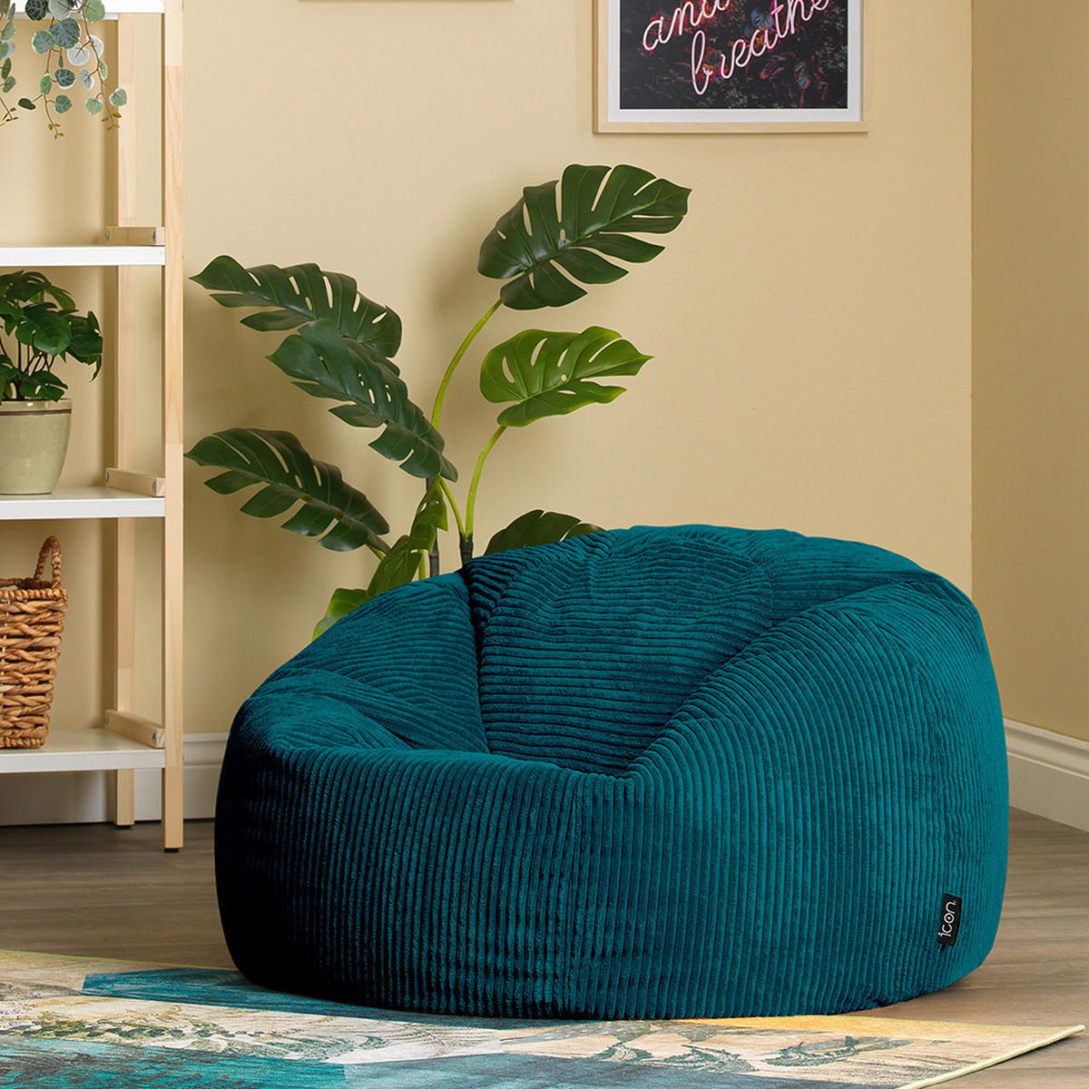SITZSACK Klassisch Kingston, Cord - Dunkelgrün, Textil (85/50/85cm) - icon