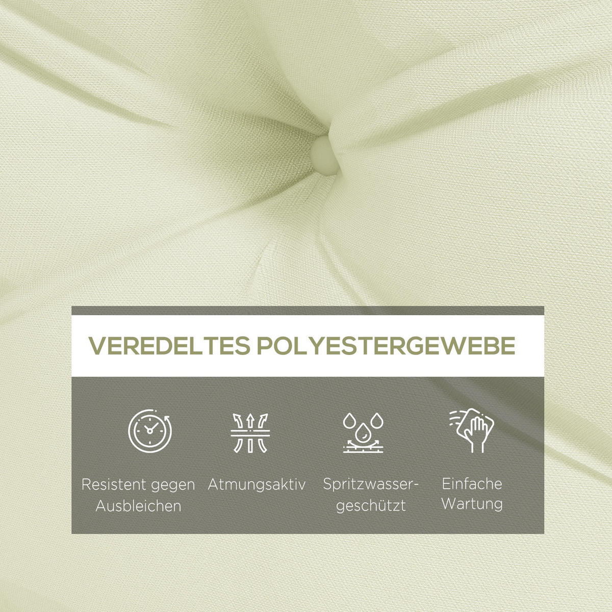 SADA 2 sedacích polštářů z polyesteru, krémově bílá - krémová, textil (80/12/120cm) - Outsunny