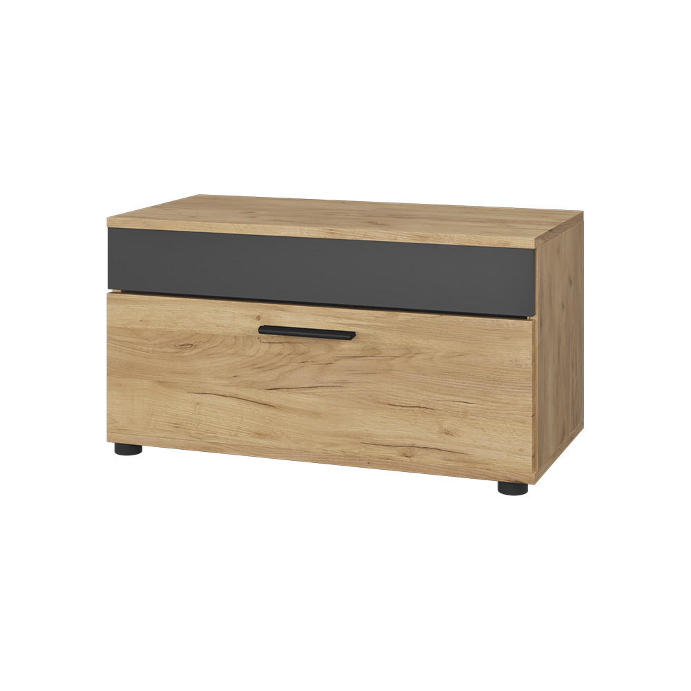 POLICE NA KNIHY Berno Zlatý dub power/antracit - medově dubová/antracitová, kompozitní dřevo (70.8/38.9/35.3cm) - Vicco