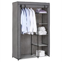 STOFFSCHRANK TANJA - Anthrazit, Textil (99/158/46cm) - IDIMEX
