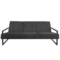 3-SITZER SOFA - Strukturstoff - Dunkelgrau, Textil (185/74/82cm) - home24
