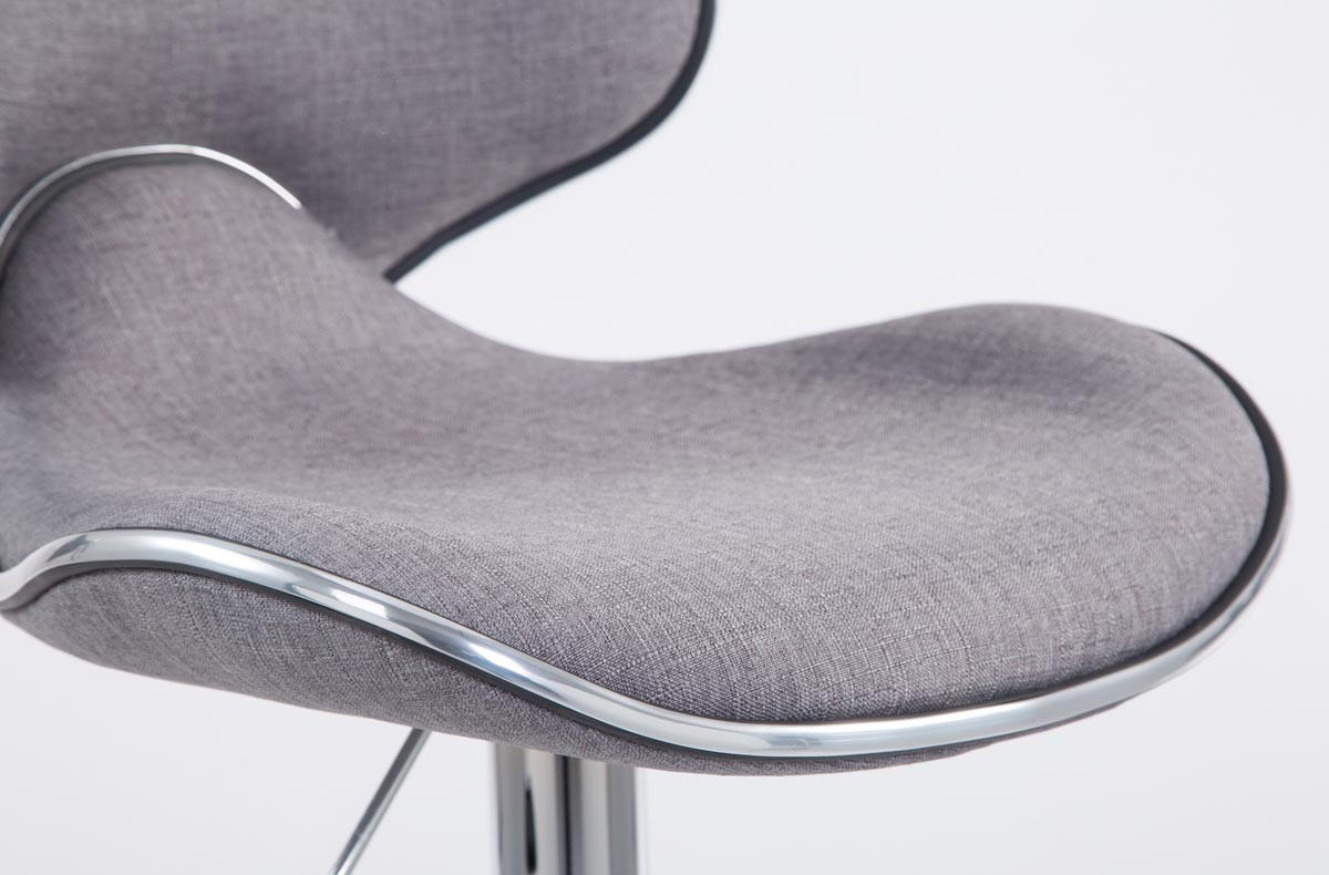 BARHOCKER Stoff hellgrau - Chromfarben/Hellgrau, Textil/Metall (46/88/49cm) - CLP