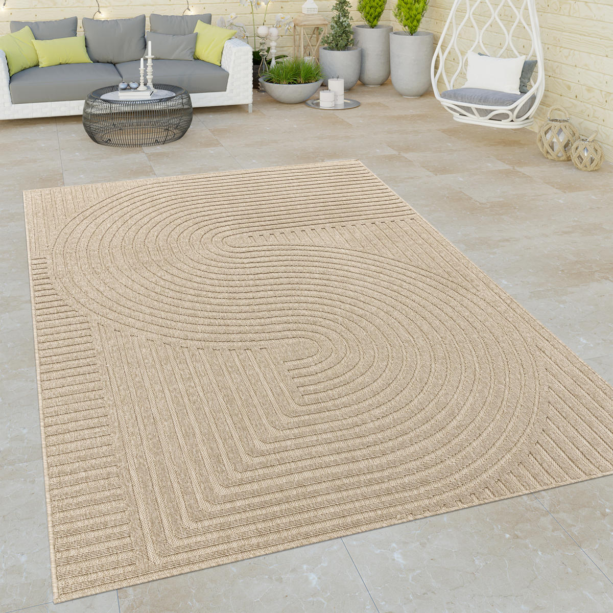 OUTDOORTEPPICH 160/230 cm Brugge 227 - Beige, Textil (160/230cm) - Paco Home