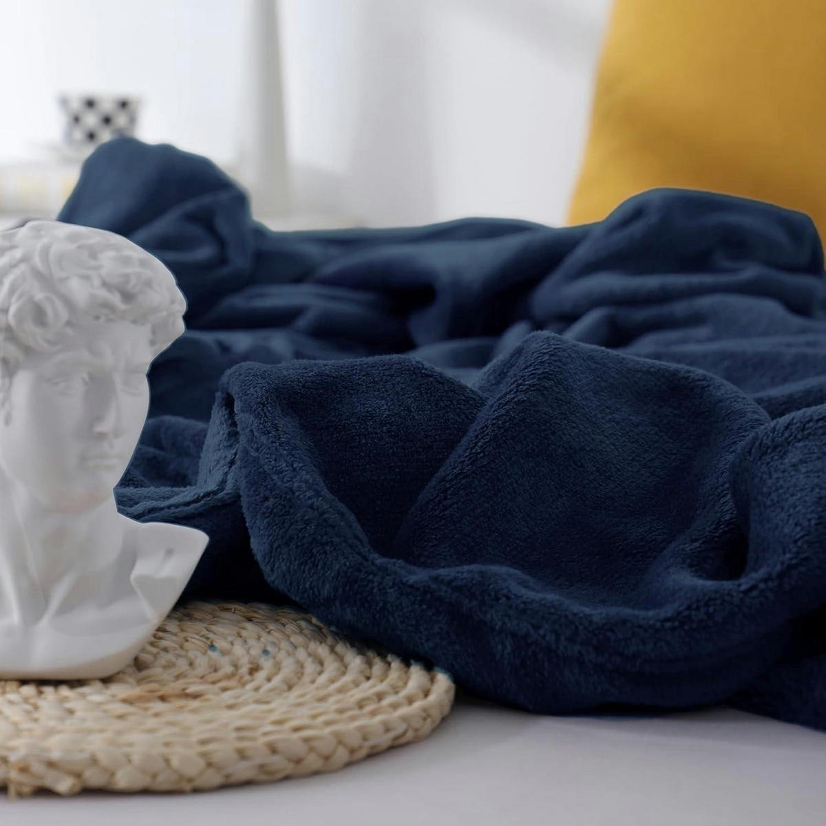 KUSCHELDECKE aus Flanell-Fleece, in dunkelblau - Dunkelblau, Textil (230/270cm)