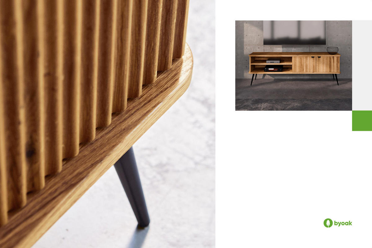 LOWBOARD LINA Kernbuche - Kernbuche, Holz (180/57/46cm) - byoak