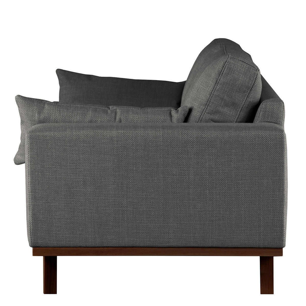 3-SITZER SOFA - Dunkelgrau/Buchefarben, Buchenholz/Textil (237/81/88cm) - home24