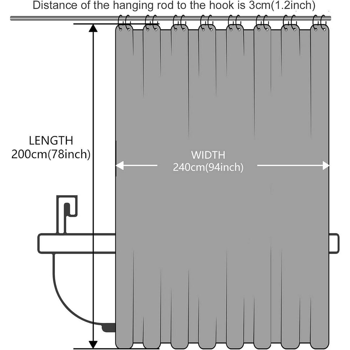 DUSCHVORHANG Stoff Weiß nach Grün 240 x 200 cm - Grün, Textil (240/200cm)