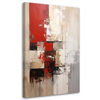 WANDBILD, Rot beige Abstrakt - Rot, Textil (70/100cm) - Feeby
