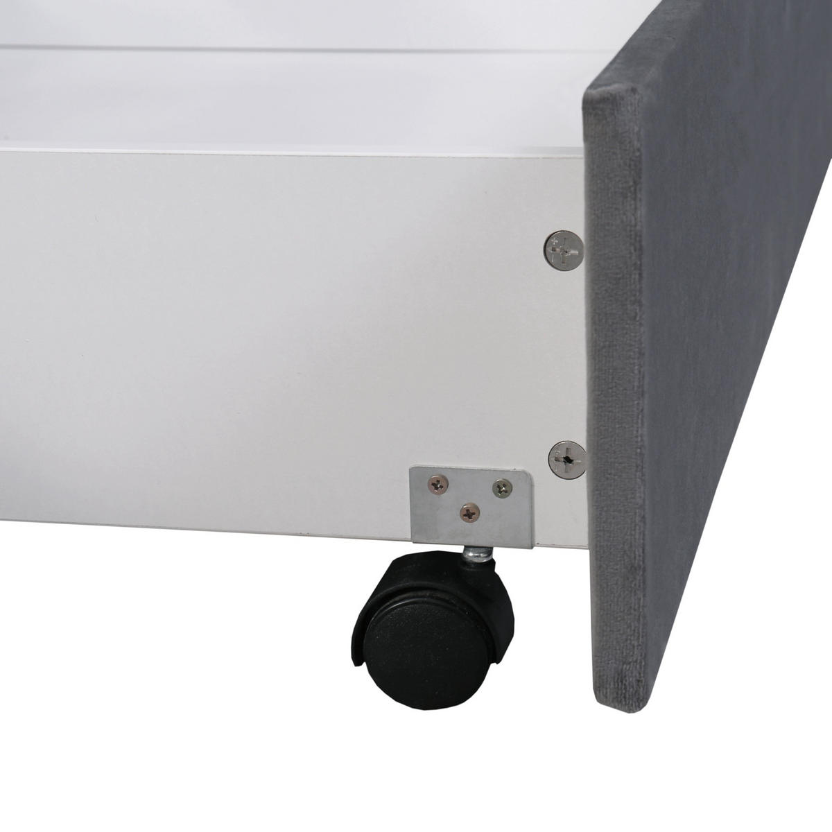 BETT mit 2 Schubladen 160x200 cm Samt Grau - Grau, Holz (160/200cm) - Meubliv