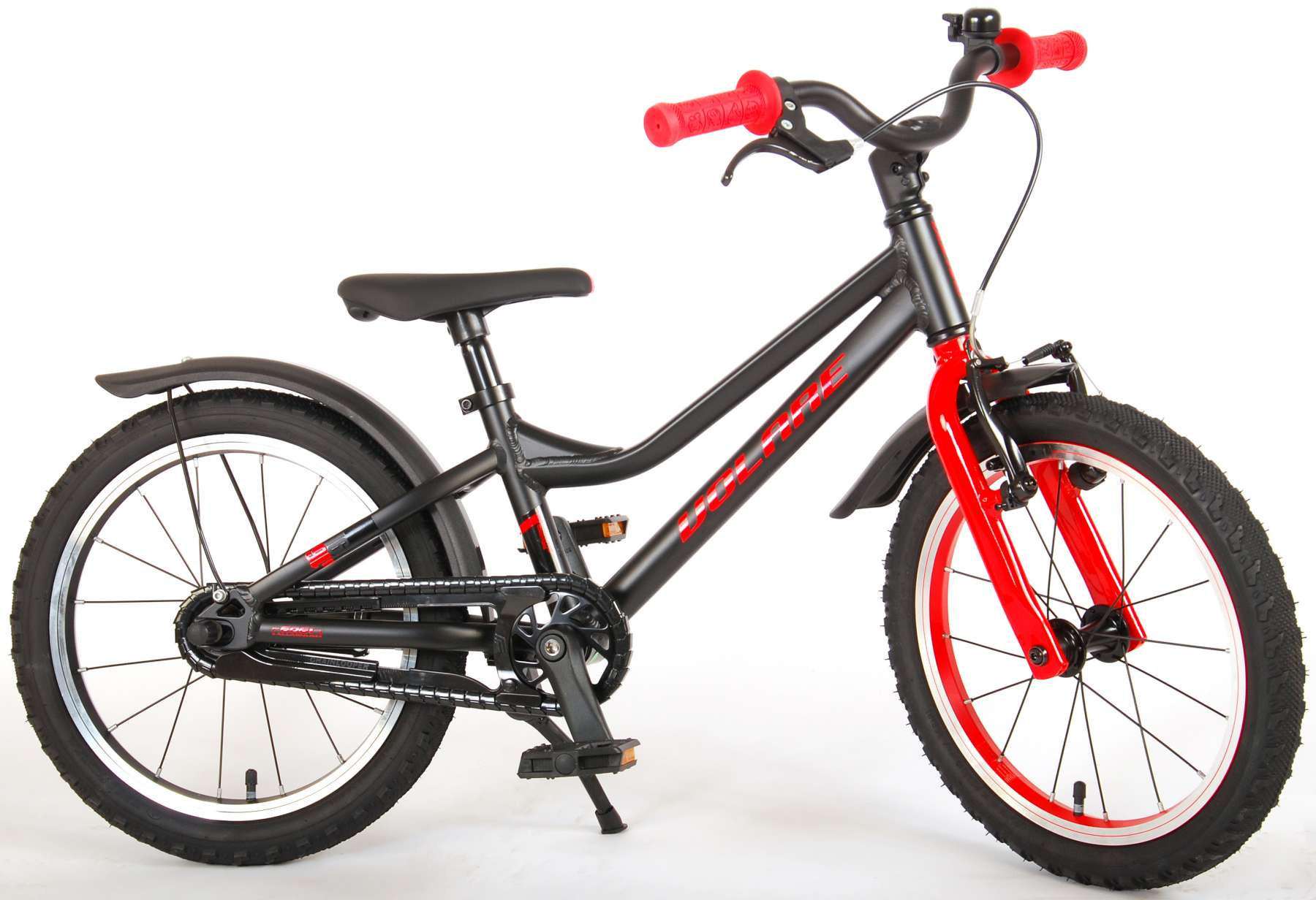 KINDERFAHRRAD Blaster - Jungen - 16 Zoll - Rücktritt + Handbremse - Schwarz - Rot/Schwarz, Metall (48cm) - TPFSports